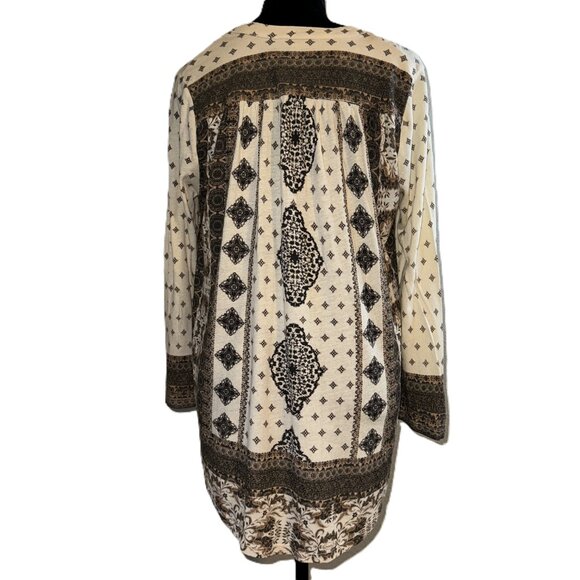 LUCKY BRAND WOMEN'S PRINTED PEASAND TOP NWT SZ L - Picture 3 of 7